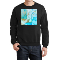 Alcohol Ink Blue Abstract Background Ocean Style Crewneck Sweatshirt | Artistshot