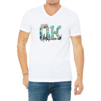 Oklahoma Floral For Light V-neck Tee | Artistshot