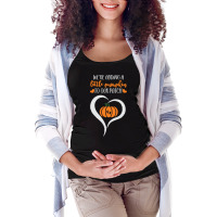 Pumpkin Halloween T  Shirt We're Adding A Little Pumpkin To Our Patch Maternity Scoop Neck T-shirt | Artistshot