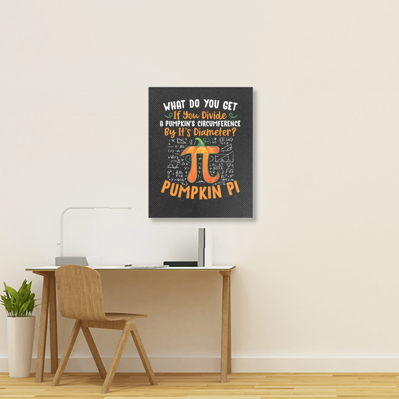 Pumpkin Pi Halloween Costume T  Shirt Funny Pumpkin Pi Halloween Costu Portrait Canvas Print | Artistshot