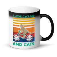 I Love Cycling And Cats Riding Bicycle Cyclist Kitty Lover Tank Top Magic Mug | Artistshot