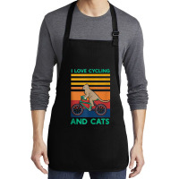 I Love Cycling And Cats Riding Bicycle Cyclist Kitty Lover Tank Top Medium-length Apron | Artistshot