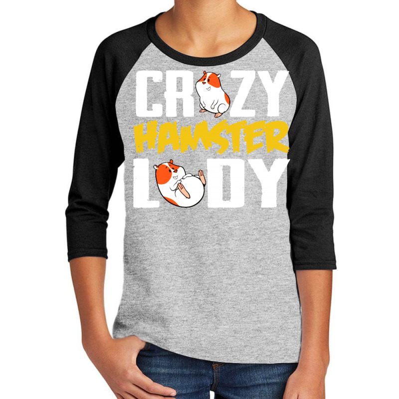 Crazy Hamster Lady Youth 3/4 Sleeve by Vanode Art | Artistshot