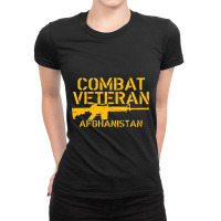 Combat Veteran Afghanistan T Ladies Fitted T-shirt | Artistshot