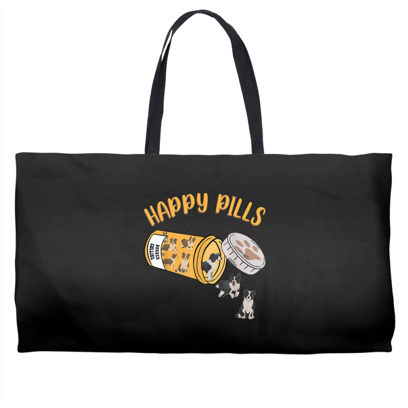 Happy Pills Border Collie Dog Lover T Shirt Weekender Totes | Artistshot