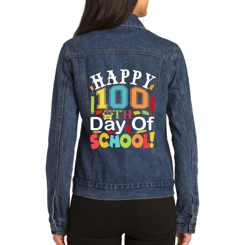 100th Day Of School Tshirt Ladies Denim Jacket by KGN CREATIVITY | Artistshot