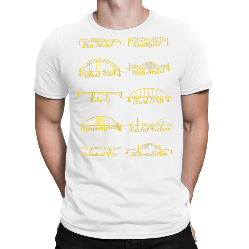 Steel City Of Pittsburgh Bridges 412   Black And Yellow Pgh T Shirt T-shirt | Artistshot