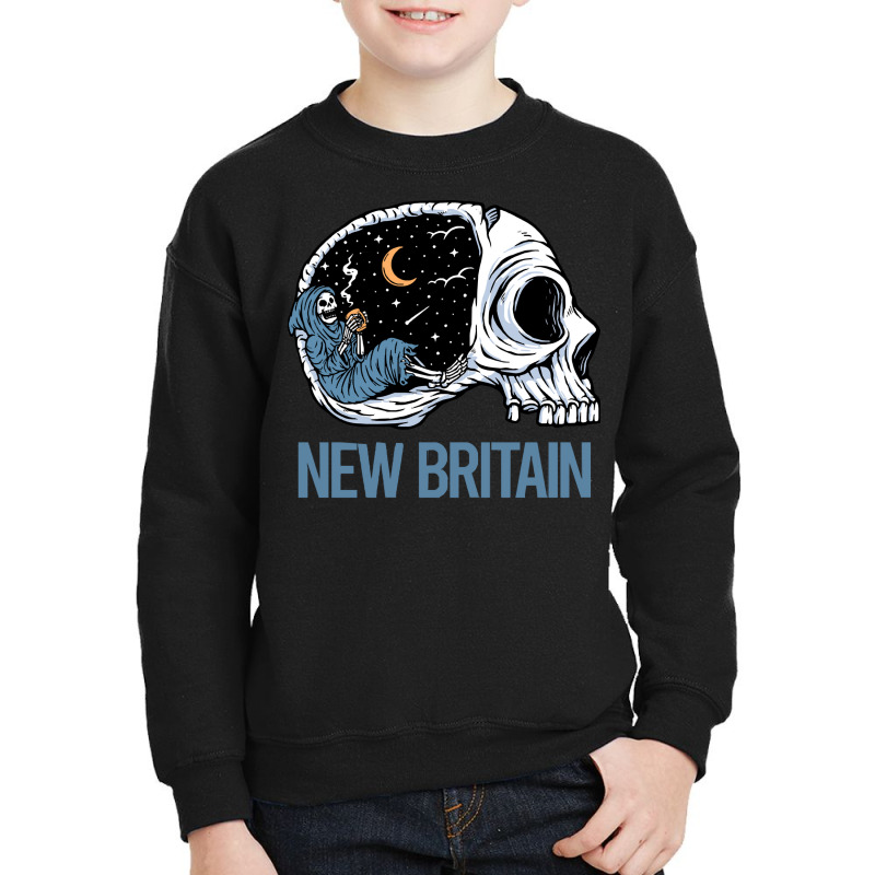 New Britain T  Shirt Chilling Skeleton New Britain T  Shirt Youth Sweatshirt | Artistshot