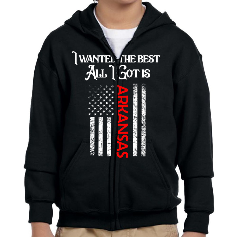 Arkansas City Usa Flag Shirt Youth Zipper Hoodie by cogentprint | Artistshot