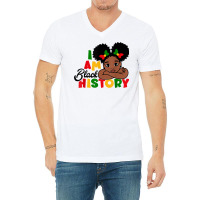 I Am Black History Shirt For Kids Girls Black History Month T Shirt V-neck Tee | Artistshot