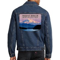 Mount Baker Whatcom County Bellingham Washington Mountain T Shirt Men Denim Jacket | Artistshot