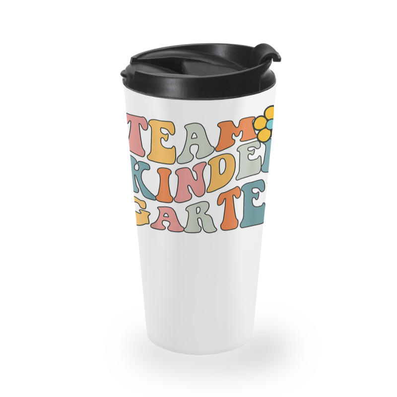 Team Kindergarten Groovy Wavy Back To School Teacher Student T Shirt Travel Mug | Artistshot