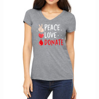 Peace Love Donate Blood Donating T Shirt Women's V-neck T-shirt | Artistshot