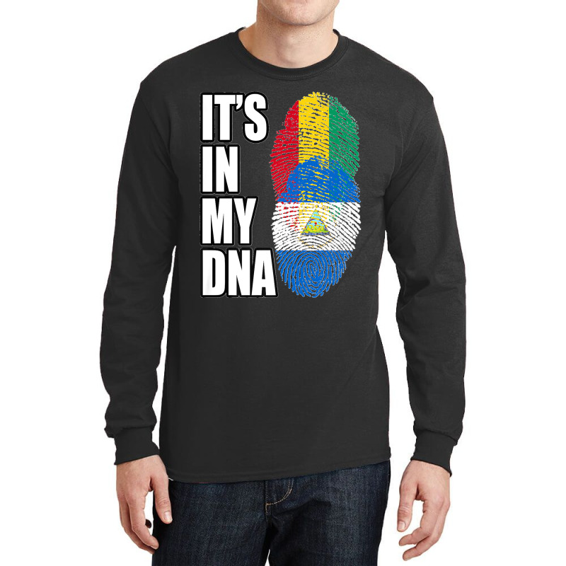 Nicaraguan And Guinean Mix Dna Flag Heritage Premium Long Sleeve Shirts | Artistshot