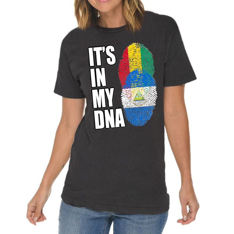 Nicaraguan And Guinean Mix Dna Flag Heritage Premium Vintage T-shirt | Artistshot