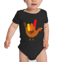 American Sign Language I Love You Thanksgiving Turkey Tshirt Baby Bodysuit | Artistshot