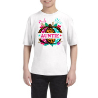 Pink Or Blue Auntie Loves You Leopard Pumpkin Fall Season T Shirt Youth Tee | Artistshot