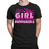 Just A Girl Who Loves Dinosaurs With Reptile Hearts Pink T-shirt | Artistshot