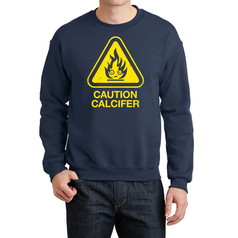 Caution Calcifer Crewneck Sweatshirt | Artistshot