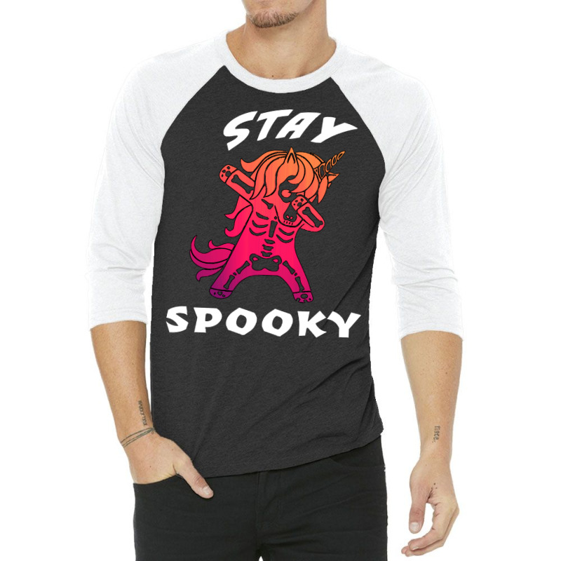 Unicorn T  Shirtstay Spooky Unicorn Skeleton Dabbing T  Shirt 3/4 Sleeve Shirt | Artistshot