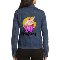 My First Birthday Girl Ladies Denim Jacket | Artistshot