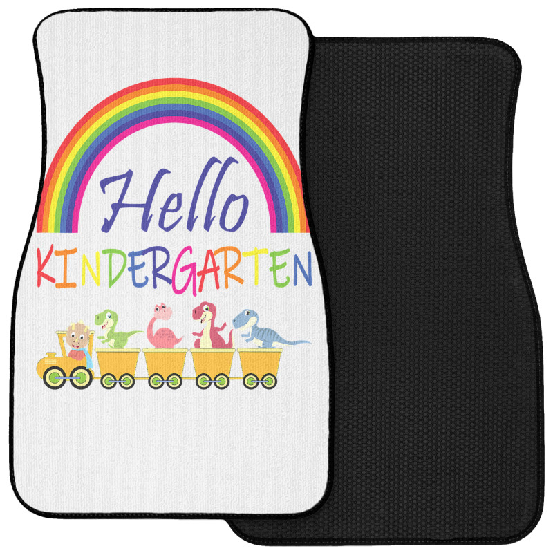 Train Dinosaur Team First Day Of Kindergarten Back To School T Shirt Front Car Mat | Artistshot