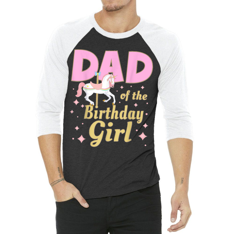 Mens Carousel Party Family Matching Dad 1st First Birthday Girl 3/4 Sleeve Shirt | Artistshot