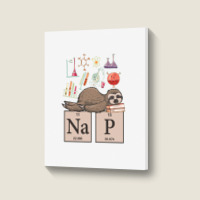 Funny Chemistry Sloth Art Gift Portrait Canvas Print | Artistshot