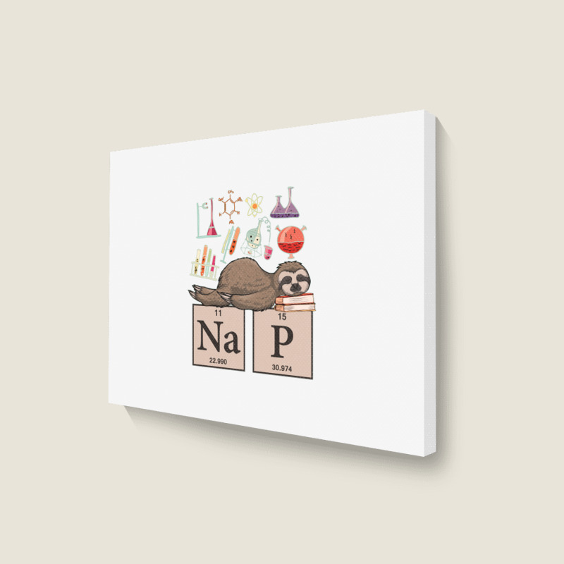 Funny Chemistry Sloth Art Gift Landscape Canvas Print | Artistshot