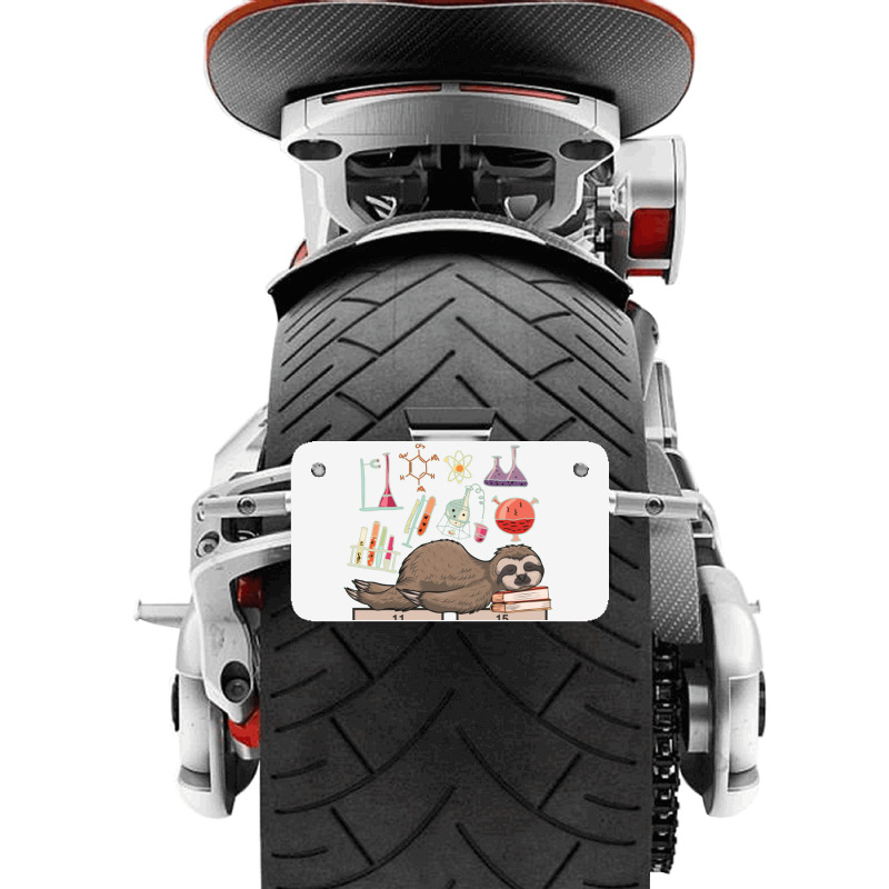 Funny Chemistry Sloth Art Gift Motorcycle License Plate | Artistshot