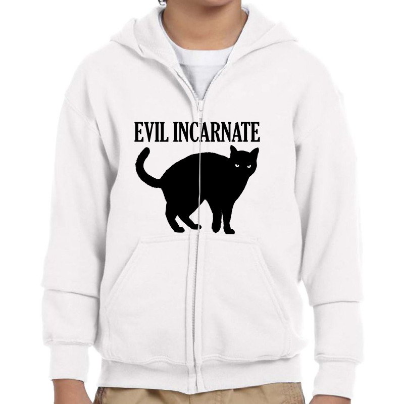 Evil Incarnate Black Cat Youth Zipper Hoodie by lainmundur | Artistshot