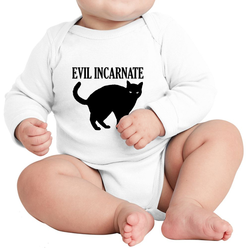 Evil Incarnate Black Cat Long Sleeve Baby Bodysuit by lainmundur | Artistshot