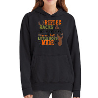 Rifles Racks Deer Tracks Little Boys Are Made Of Hunting Vintage Hoodie | Artistshot