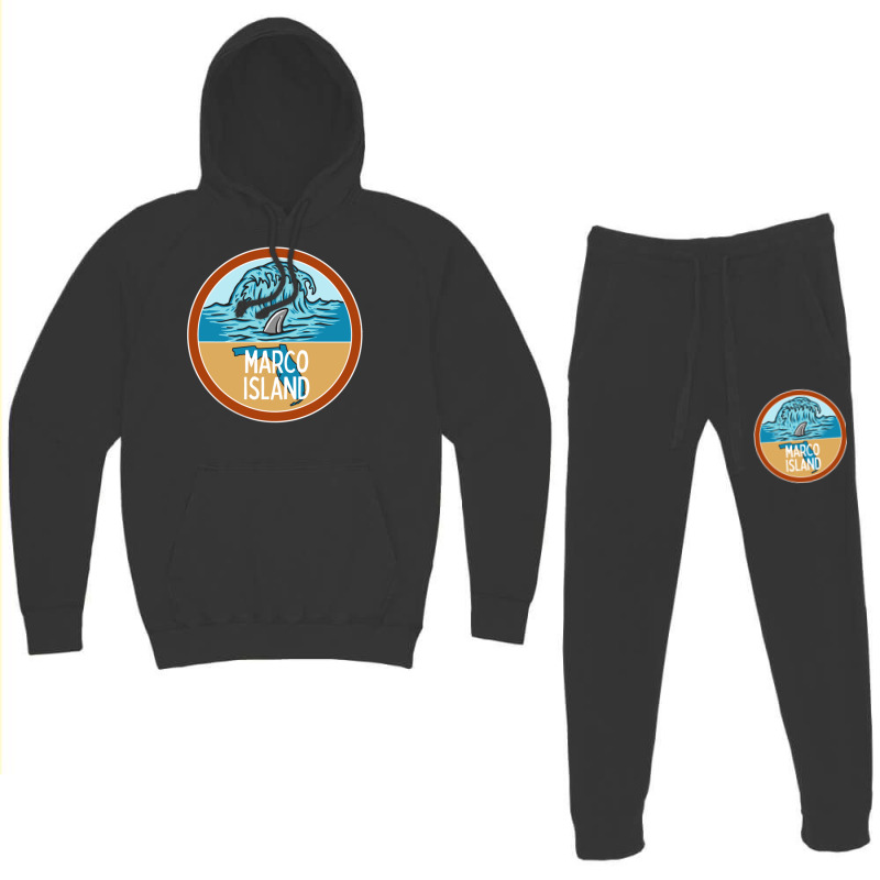 Marco Island Beach Florida Fl Ocean Wave Shark Fin Vacation Pullover H Hoodie & Jogger Set | Artistshot