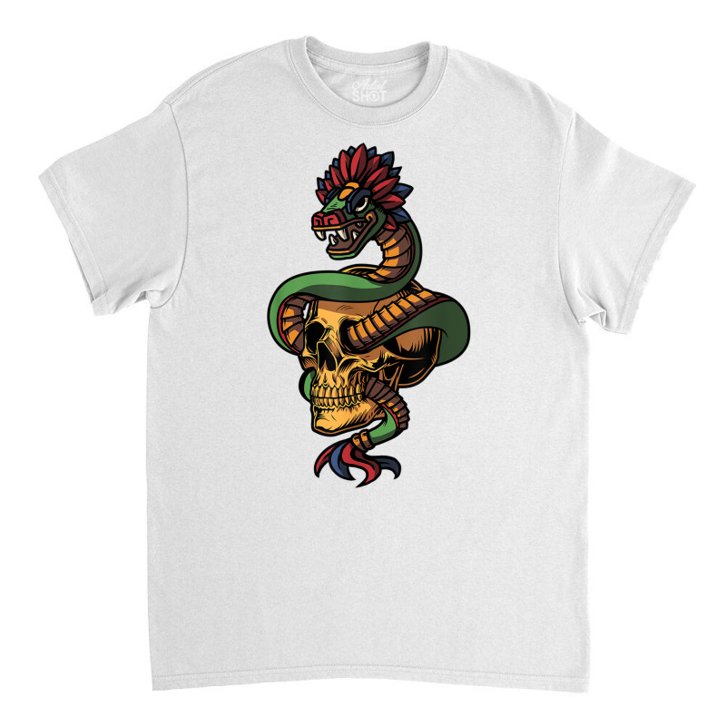 Quetzalcoatl Skull Aztec Feathered Serpent Mayan Inca T Shirt Classic T-shirt by KaseeDheera | Artistshot