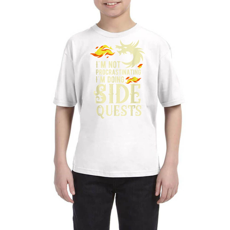 I'm Not Procrastinating I'm Doing Side Quests Funny Dragon T Shirt Youth Tee by fallenafsericebe | Artistshot