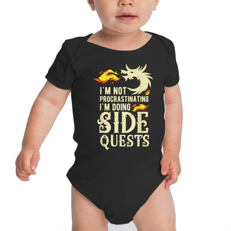 I'm Not Procrastinating I'm Doing Side Quests Funny Dragon T Shirt Baby Bodysuit by fallenafsericebe | Artistshot