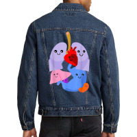 Anatomy Physiology Heart Lungs Vital Organs Illustration T Shirt Men Denim Jacket | Artistshot