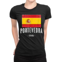 Pontevedra Spain Es Flag City Top  Bandera Ropa Ladies Fitted T-shirt | Artistshot