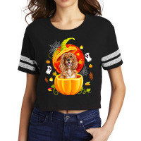 Cocker Spaniel Witch Pumpkin Halloween Dog Lover Funny 14 Scorecard Crop Tee | Artistshot