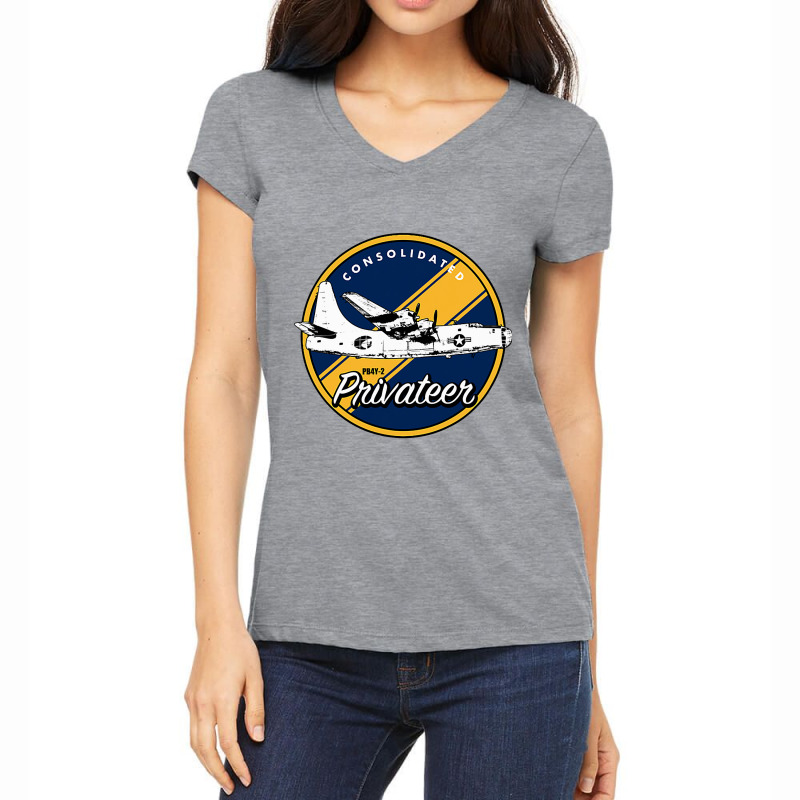 Wwii Consolidated Pb4y2 Privateer Veteran Veterans Day Xmas Women's V-Neck T-Shirt by bakien89 | Artistshot