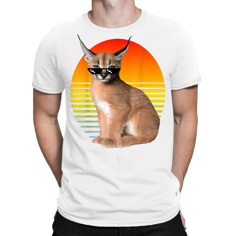 Big Floppa Meme caracal Cat in pocket T-Shirt