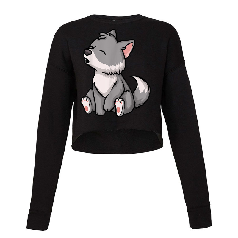 Pup Whelp Wolf Anime Chibi Kawaii Japanese Funny Design T Shirt Cropped Sweater by uekirstockpg | Artistshot