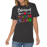 Awesome Bilingual Teacher Squad Funny Colleague T Shirt Vintage T-shirt | Artistshot