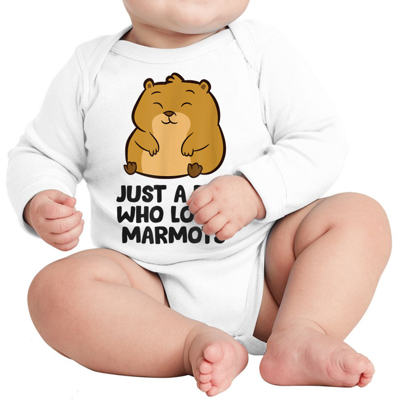 Just A Boy Who Loves Marmots T Shirt Long Sleeve Baby Bodysuit by fallenafsericebe | Artistshot