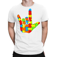 Asl Love Sign Language Autism Gift Awareness Support T Shirt T-shirt | Artistshot