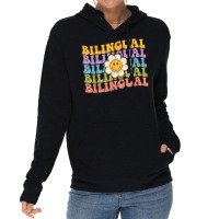 Retro Groovy Bilingual Teachers Back To School Bilingual T Shirt Lightweight Hoodie | Artistshot