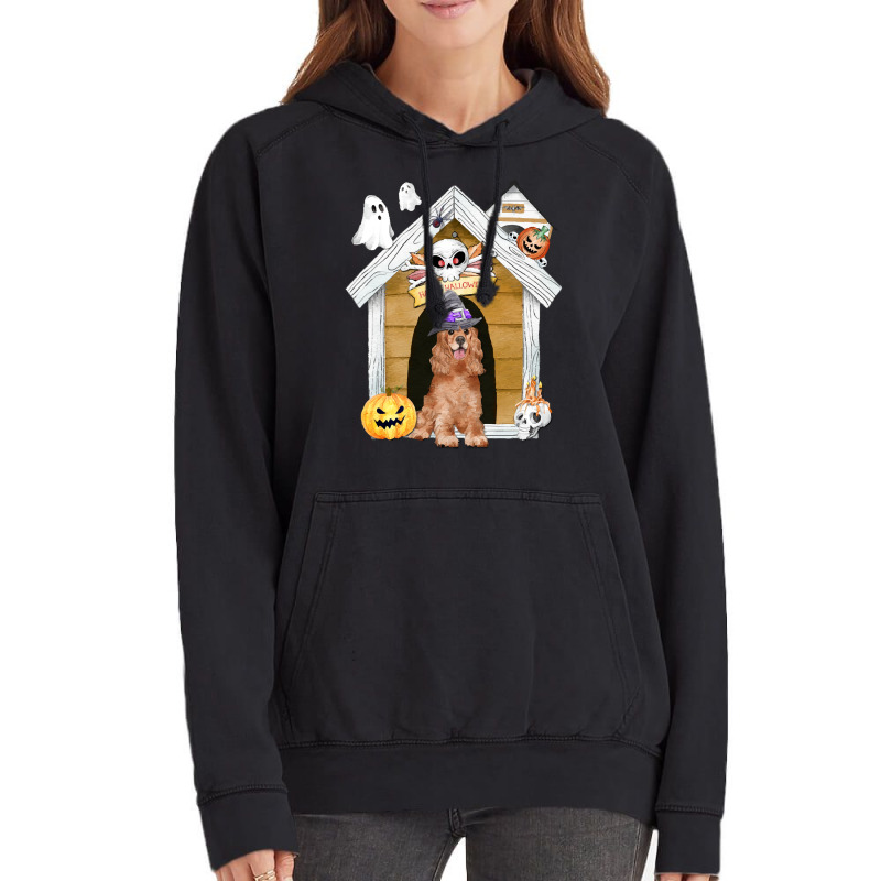 Funny Halloween Cocker Spaniel Dog T  Shirt Halloween Cocker Spaniel D Vintage Hoodie by cauliflowermortgage | Artistshot