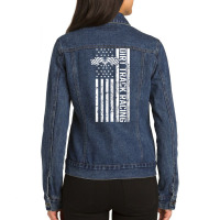 Dirt Track Racing Usa Flag American Motocross Stock Car Race T Shirt Ladies Denim Jacket | Artistshot