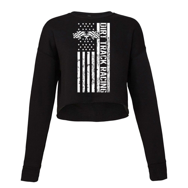 Dirt Track Racing Usa Flag American Motocross Stock Car Race T Shirt Cropped Sweater by ebonycry | Artistshot